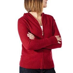 Pure Cashmere Hoodie - Burgundy Red